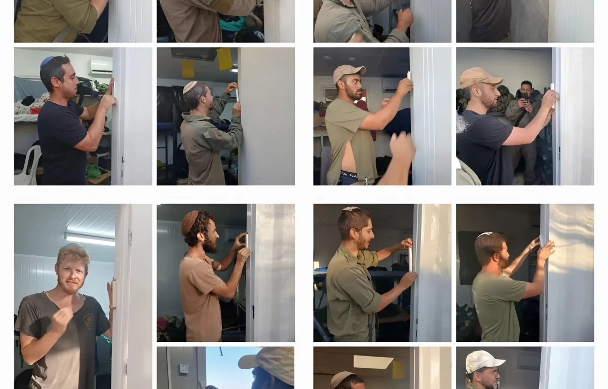 רגעים של קדושה במסדרון עזה: המזוזות שנקבעו בלב הלחימה