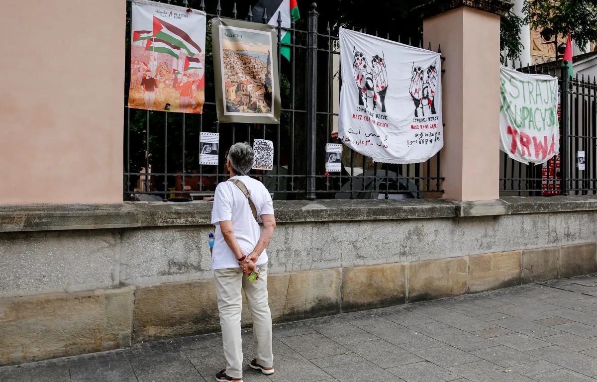 מחאה פרו פלשטינית בפולין 