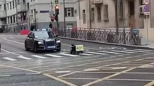 ברוסיה: רכב ממשלתי עצר לרובוט במעבר חצייה - תיעוד מפתיע