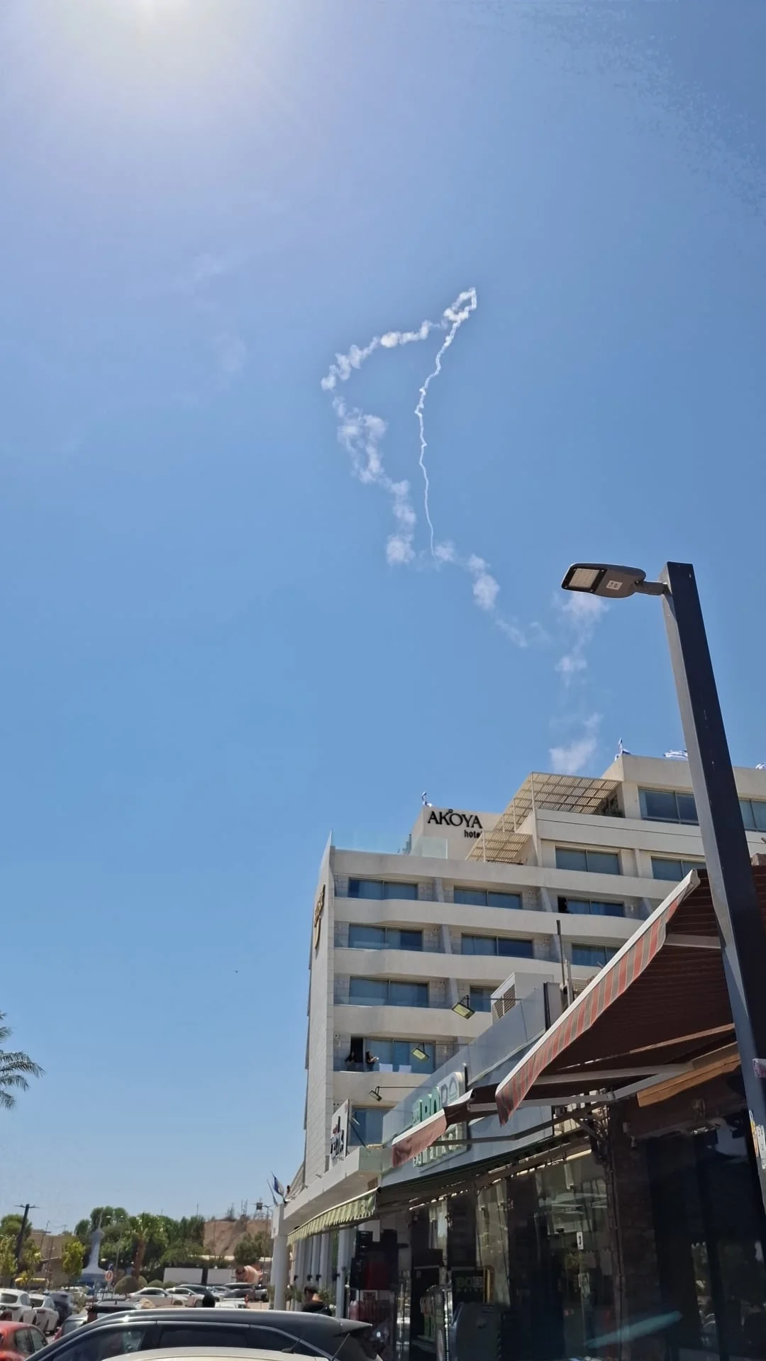 היירוט כפי שנצפה מאילת