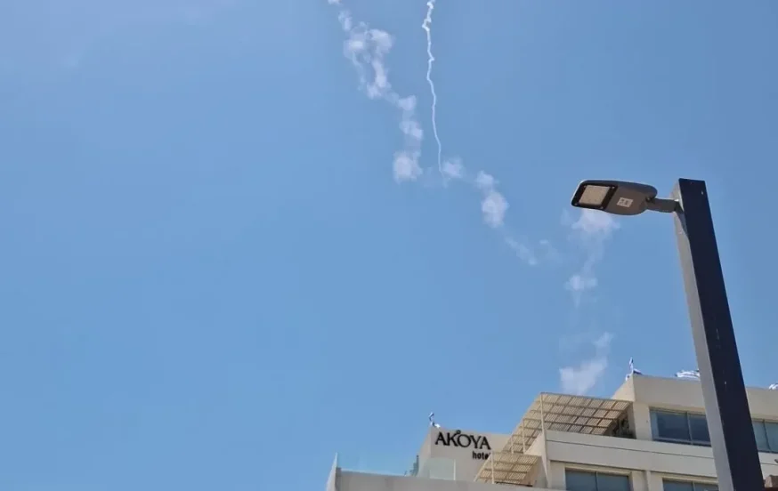 היירוט כפי שנצפה מאילת