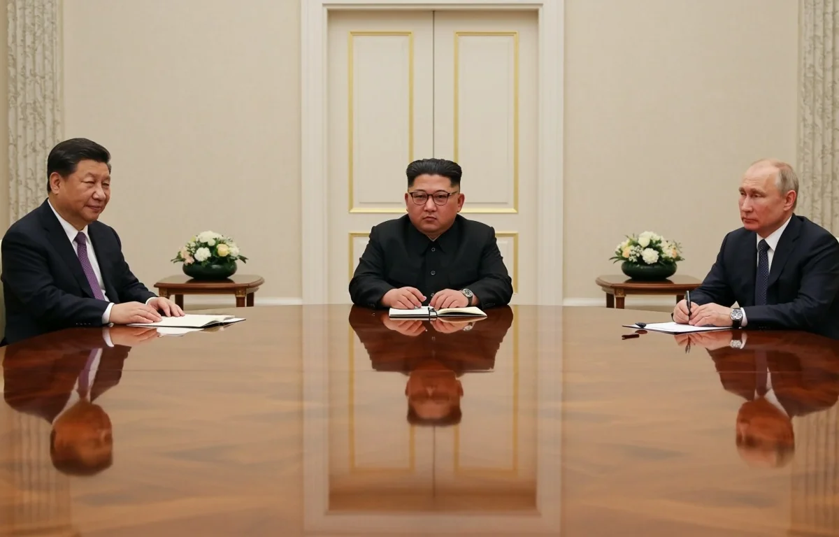 פוטין שי ג׳ינפינג וקים ג׳ונג און 