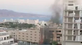 כטב"ם התרסק סמוך למלון באילת, שריפה פרצה במקום, אין נפגעים