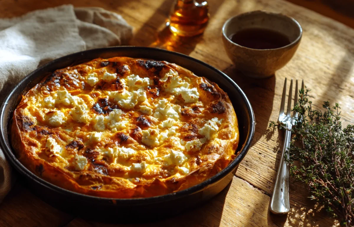 לקראת סוף שבוע חורפי: מאפה בטטה ופטה שיחמם לכם את הלב