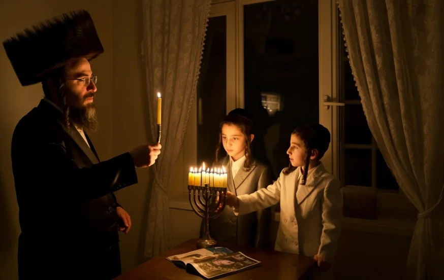 הדלקת נרות חנוכה בהידור הדלקת נרות חנוכה בהידור