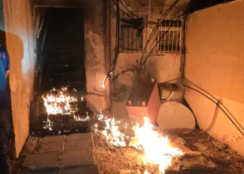 אחת מזירות ההצתה בבאר שבע