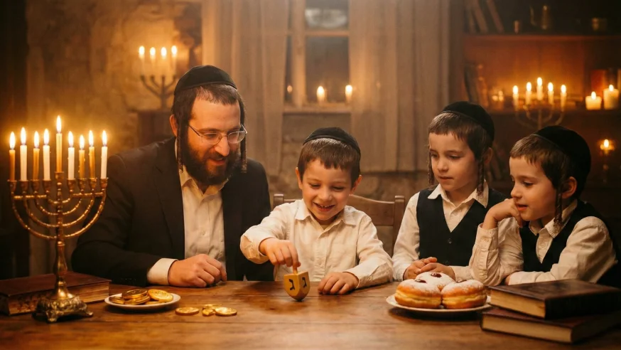משחק הסביבון משמש פתח לשיח חינוכי על מהות החג משחק הסביבון משמש פתח לשיח חינוכי על מהות החג