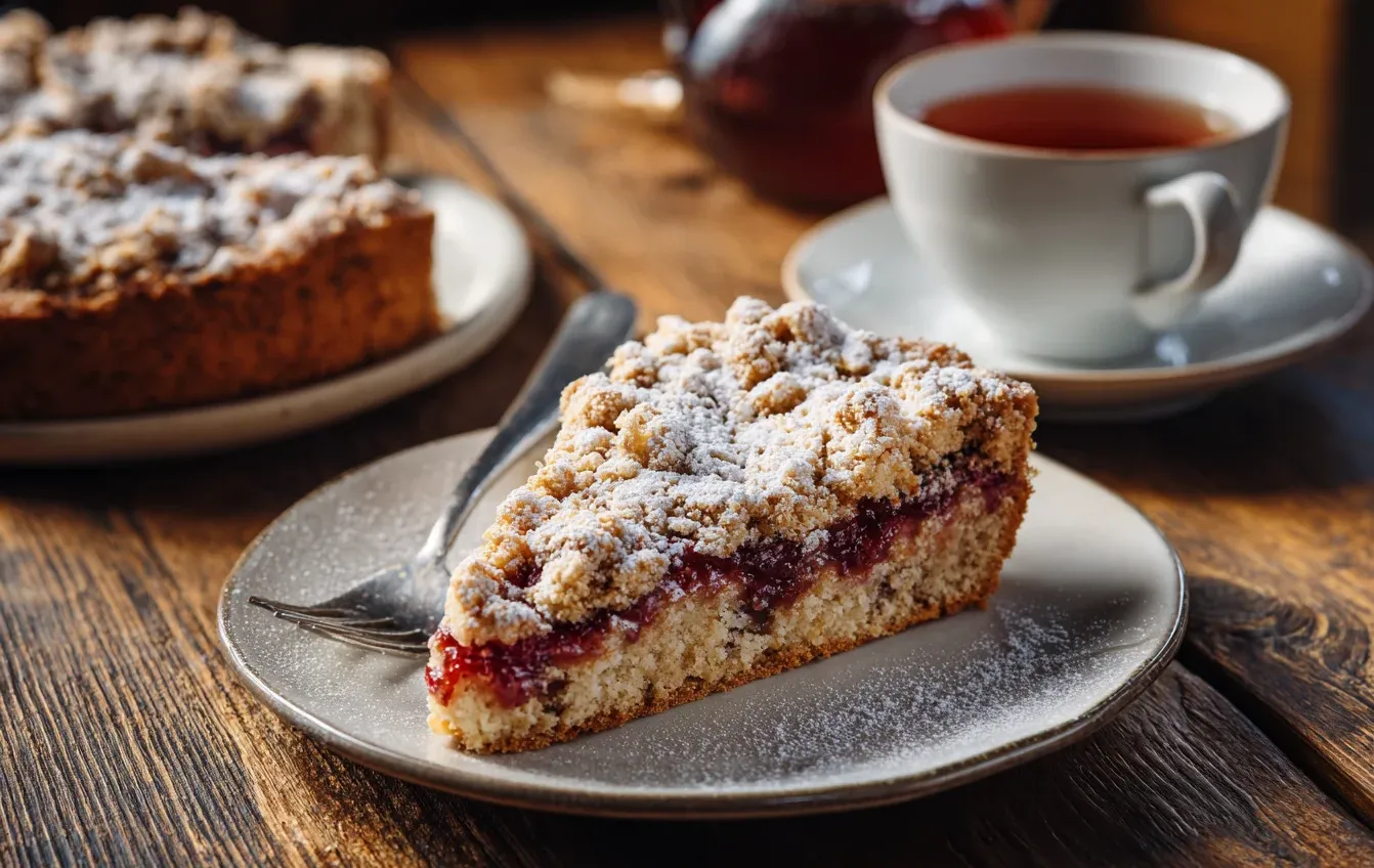 עוגת ריבת תות ופירורים: קינוח של פעם בטעם עכשווי