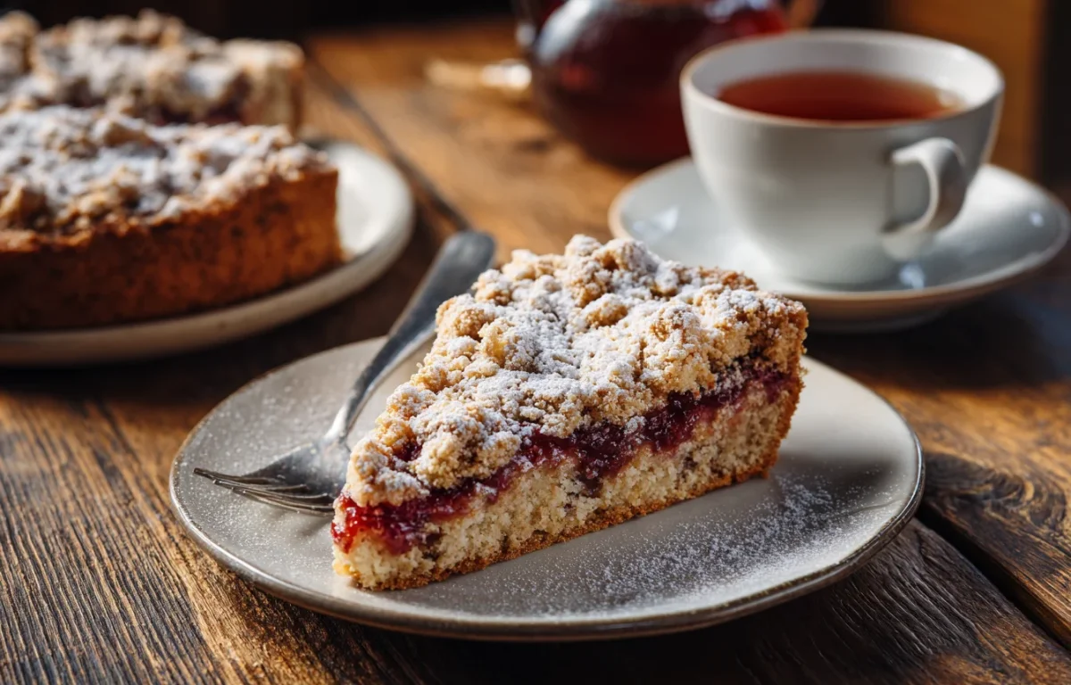 עוגת ריבת תות ופירורים: קינוח של פעם בטעם עכשווי