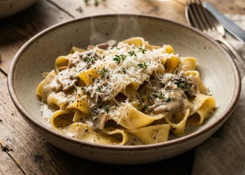 כך מכינים פסטה ברוטב שמנת ופטריות כמו במסעדה בלי מאמץ בבית