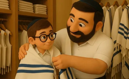 דודי רוצה ציצית כמו של אבא - תראו מה קורה כשהם הולכים לחנות!