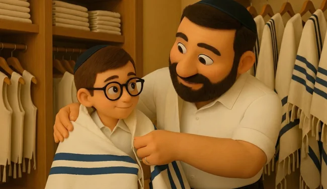 דודי רוצה ציצית כמו של אבא - תראו מה קורה כשהם הולכים לחנות!