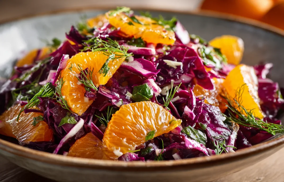 סלט חורפי צבעוני עם תפוזים ורימון שמקפיץ כל ארוחה