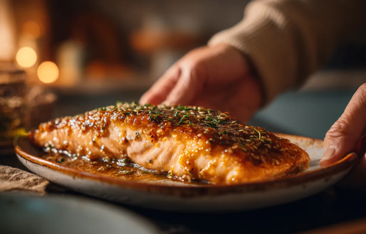 סלמון בתנור בציפוי מפתיע: המתכון שתמיד יוצא עסיסי