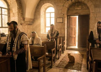 למה חתול בחר לשבת בכניסה לבית הכנסת יום יום?