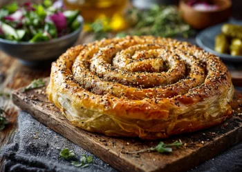 בורקס שבלול במילוי בשר וחומוס - מתכון פשוט ומרשים