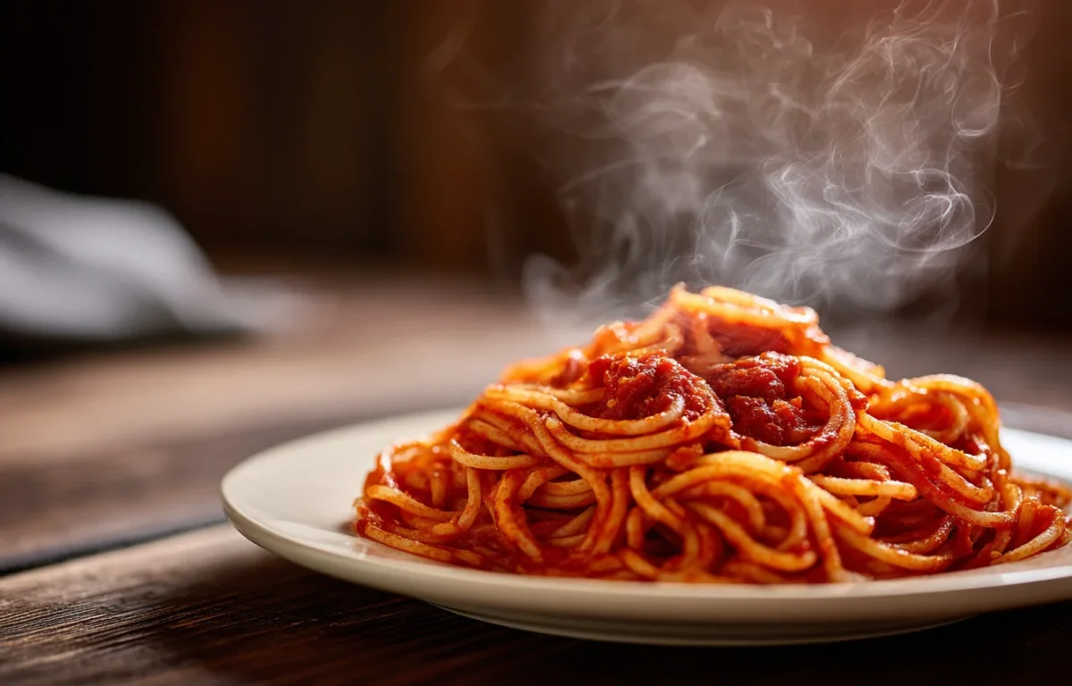 פסטה אדומה ביתית שממלאת את הבית בריח נפלא