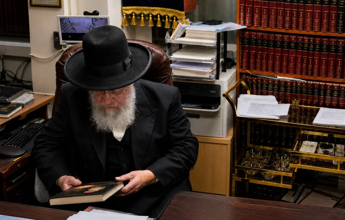 גדולי ישראל מקבלים לידיהם בהתרגשות את הספר "שר ההתמדה" | גלריה