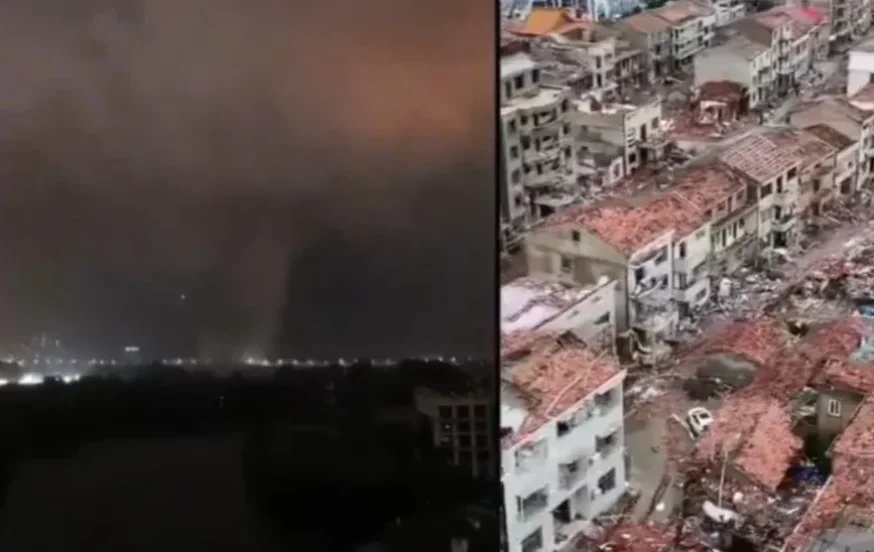 סין בכאוס: טורנדו הותיר הרוגים, הרס כבד ואלפים שנמלטו מבתיהם