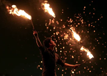 לא להאמין: נער בן 15 שבר שיא עולם עם שלושה לפידים בוערים