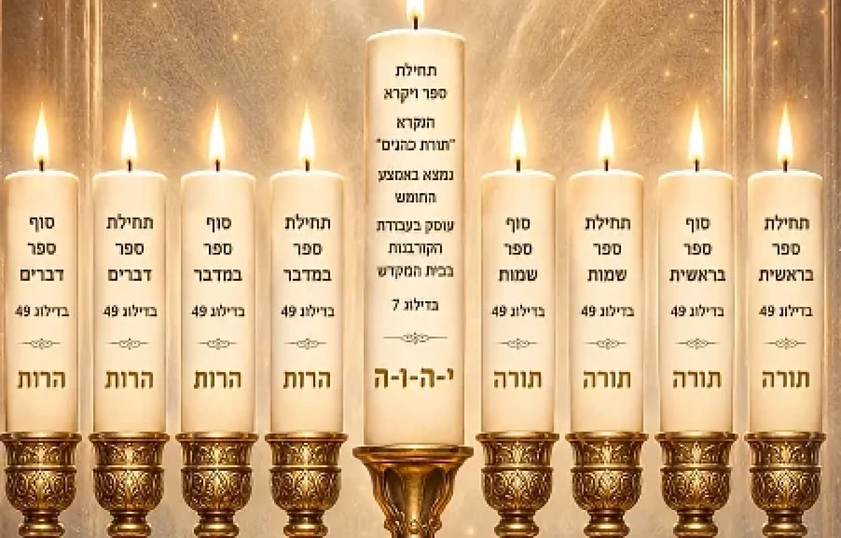 מדהים "חנוכיית התורה": הצופן המופלא שמסתתר בחמשת חומשי התורה מדהים "חנוכיית התורה": הצופן המופלא שמסתתר בחמשת חומשי התורה