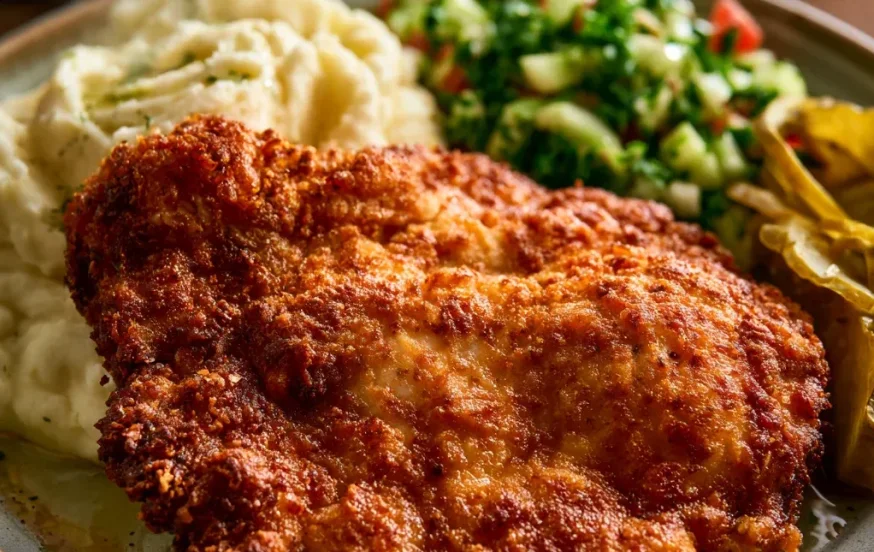 המנה המושלמת: שניצל קריספי עם פירה והטריק שהופך אותו לממכר המנה המושלמת: שניצל קריספי עם פירה והטריק שהופך אותו לממכר