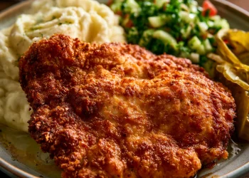 המנה המושלמת: שניצל קריספי עם פירה והטריק שהופך אותו לממכר המנה המושלמת: שניצל קריספי עם פירה והטריק שהופך אותו לממכר