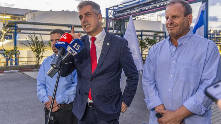 שר האנרגיה והתשתיות אלי כהן במתקן להתפלת מים שר האנרגיה והתשתיות אלי כהן במתקן להתפלת מים