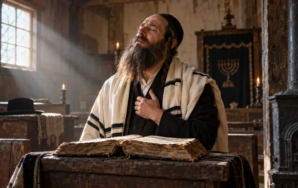 רועה יהודי מתפלל בכוונת הלב מתוך סידור עתיק רועה יהודי מתפלל בכוונת הלב מתוך סידור עתיק