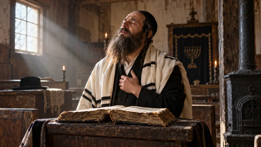 רועה יהודי מתפלל בכוונת הלב מתוך סידור עתיק רועה יהודי מתפלל בכוונת הלב מתוך סידור עתיק