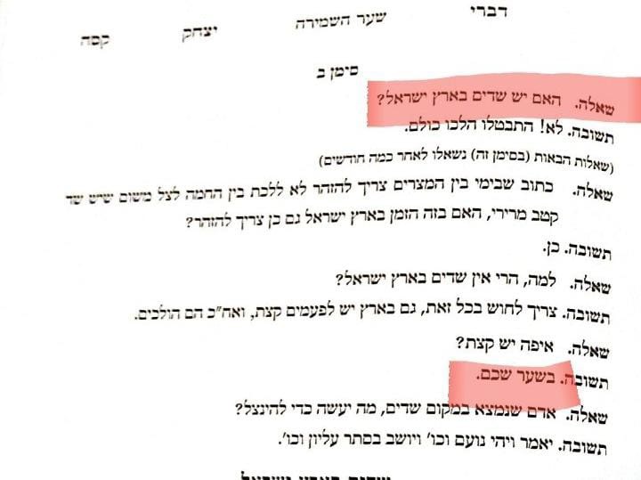 הרב יצחק כדורי: היכן יש שדים בארץ ישראל? (קרדיט לדוברות תורת לחימה)