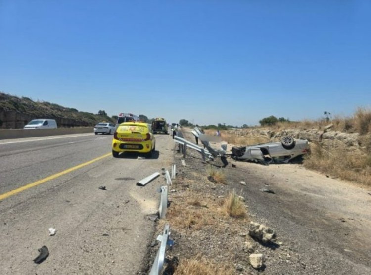 זירת התאונה. צילום: תיעוד מבצעי מד"א