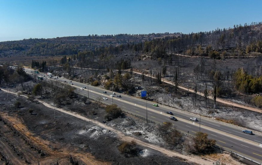 לשונות של אש: כך נראים הרי ירושלים לאחר שריפת הענק
