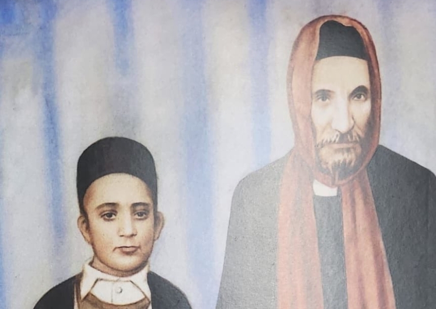 "והיו עיניך רואות": ציור נדיר של הבבא סאלי זיע"א עם בנו הבבא ברוך - כשהיה בן 9