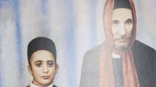 "והיו עיניך רואות": ציור נדיר של הבבא סאלי זיע"א עם בנו הבבא ברוך - כשהיה בן 9