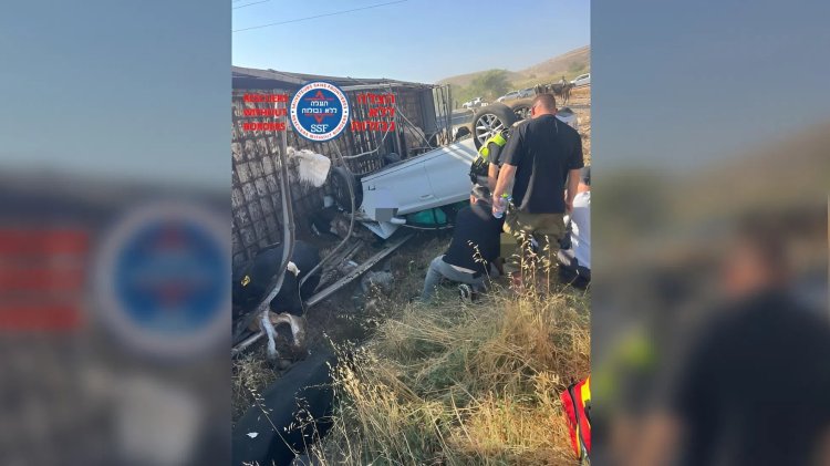 התאונה בבקעת הירדן. צילום: הצלה יו"ש ללא גבולות