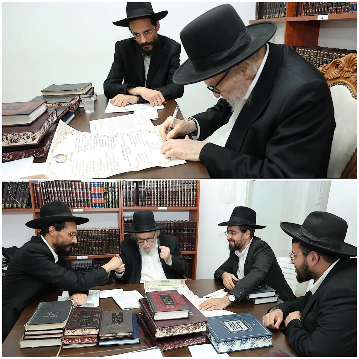 מעמד הכתרת הגאון הגדול הגר"י משדי שליט"א לרב קהילת "היכל השם" פרדס כץ (צילום: נועם אליהו)