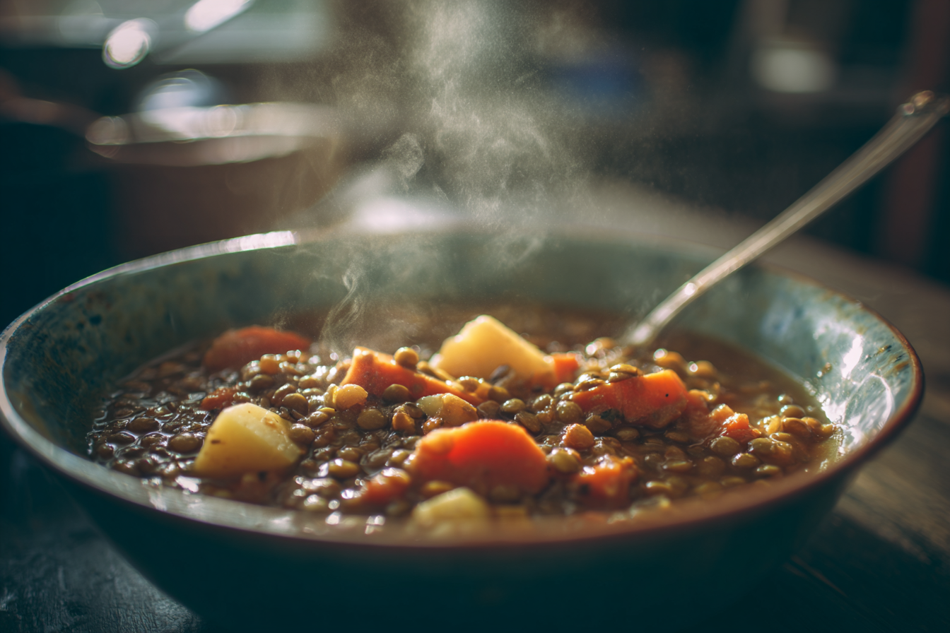 מרק ירקות ועדשים עשיר ומחזק