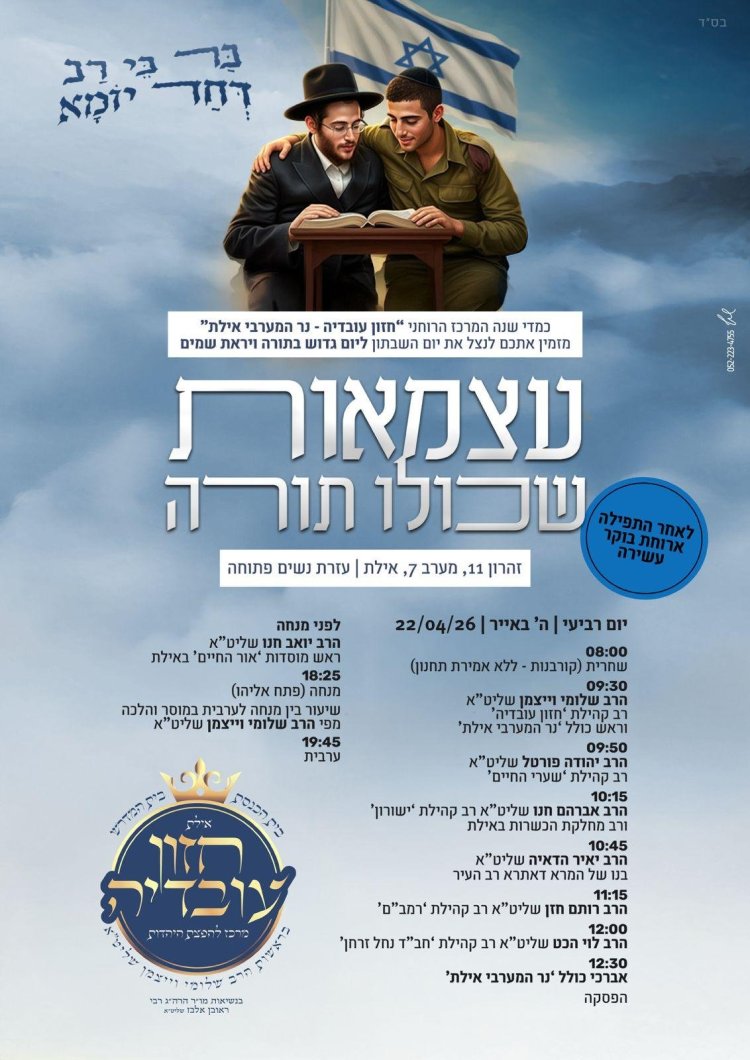 יום שכולו תורה: אירועי בר בי רב תשפ"ו - יום העצמאות 2026