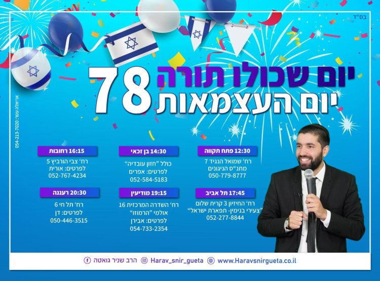 יום שכולו תורה: אירועי בר בי רב תשפ"ו - יום העצמאות 2026