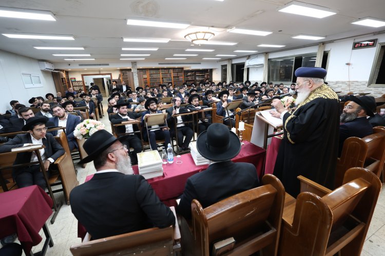 מעמד הסיומים בישיבת תורת אברהם (צילום יעקב כהן)