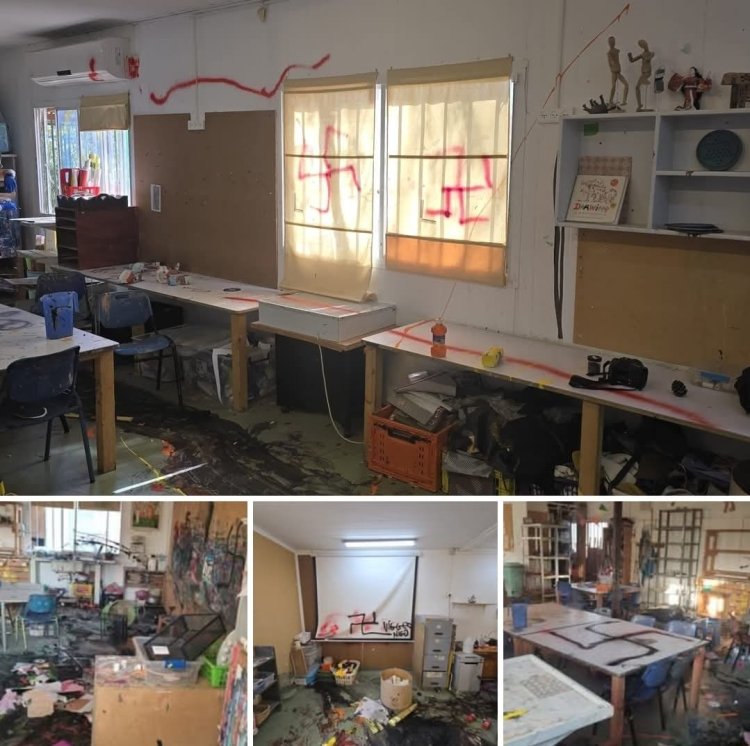 צלבי הקרס שרוססו בבית הספר בפרדס חנה זעזוע בפרדס חנה: צלבי קרס רוססו בבית ספר